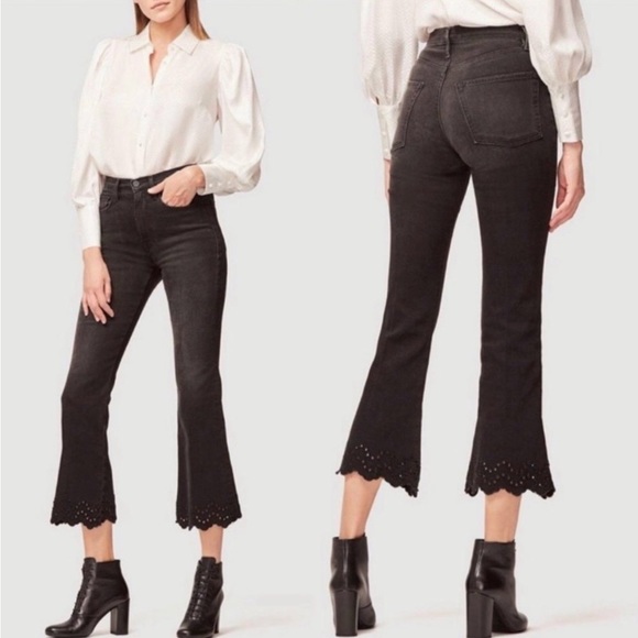 Frame Black LaceyCrop High Rise Jeans